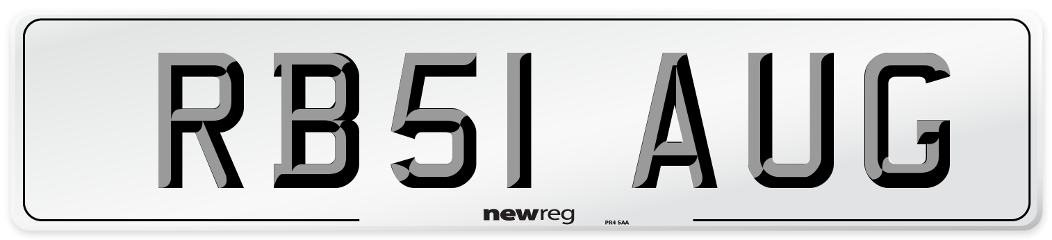 RB51 AUG Number Plate from New Reg